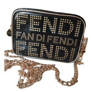 Fendi Black and Gold cosmetics crossbody  Bag